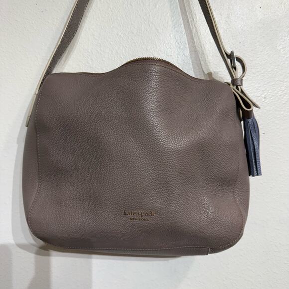 Kate Spade Taupe Pebble Leather Shoulder Bag - Picture 3 of 16